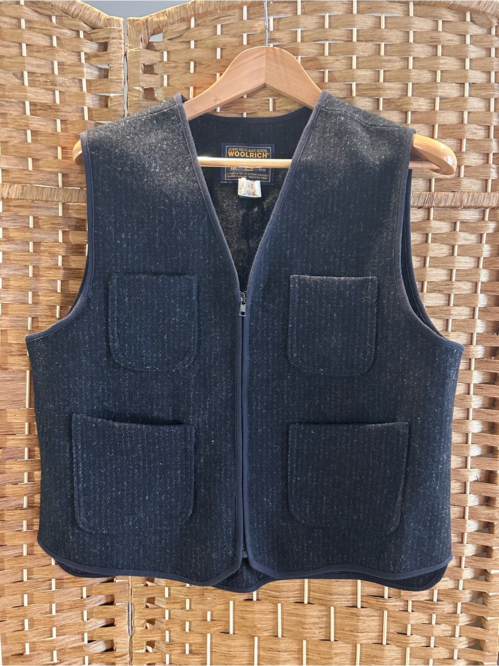 Woolrich John Rich Bros USA Made 85% Wool Utility Field Vest Women L